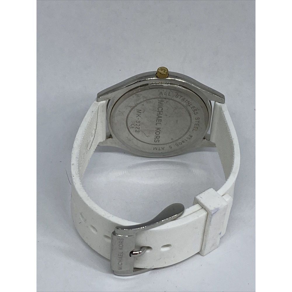Michael Kors MK3222 Women's Silicone Analog Champagne Dial Quartz Watch XX472 - Picture 10 of 12